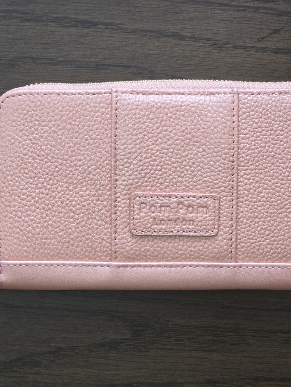 Pom Pom London Leather Women's Zip Wallet Rose Gold